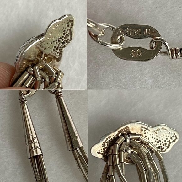 VTG Q.T. Sterling Carlisle Jewelry Amethyst Liquid Silver Tassel Y Necklace - Picture 9 of 16